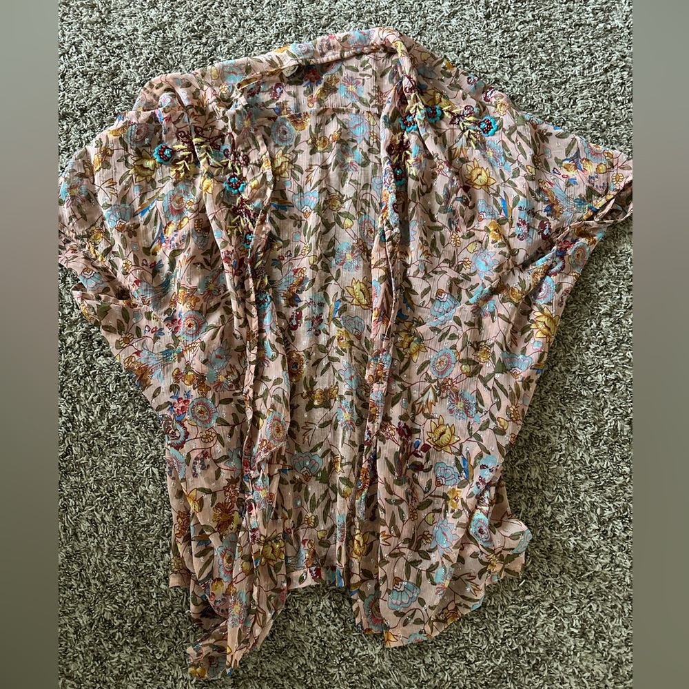 Anthropologie Floral Kimono